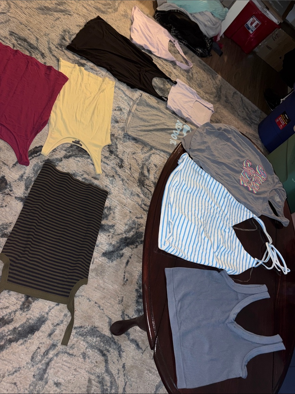 Mixed Women's Tank & Crop Top Bundle - Gray, Blue, Yellow, Olive, Pink